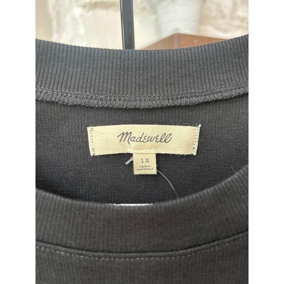 Madewell Women's True Black Plus Supima Rib Tee Size 1X - Picture 4 of 5